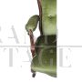 Antique armchair from the Louis Philippe era in green Genoa velvet