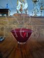 Art Deco bowl vase in burgundy and gold Murano glass, Italy 1940s