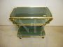 Morex brass and smoked glass serving trolley, Italy 1970s