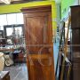 Large antique wardrobe from the early 19th century in walnut with diamond carved doors