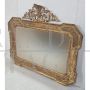 Antique horizontal golden mirror with cymatium