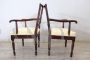 Pair of antique Louis XVI walnut armchairs from the 18th century