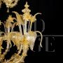 Rezzonico chandelier in Murano glass worked with 24 carat gold leaf