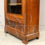 Antique Louis Philippe capuchin walnut display cabinet bookcase from the 19th century