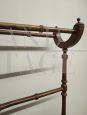 Antique turned walnut towel rack, Italy 19th century