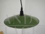 Industrial saucer lamp in dark green metal, 1940s        