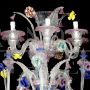 Murano glass chandelier in Rezzonico style with multicolored small flowers