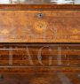 Antique Louis XVI dresser with drop-down top, in walnut with inlays