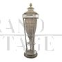 Column floor lamp with vase, covered with Murano glass beads