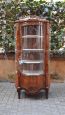 Antique Napoleon III crystal display cabinet, wavy and inlaid