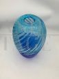 Vase by Signoretto in light blue and blue Murano glass