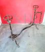 Vintage iron fireplace andiron with pot holder