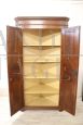 Antique rustic corner unit from the early 1900s in solid walnut