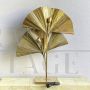 Polished brass ginkgo leaf table lamp, 20th century