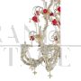 Rezzonico chandelier in gold Murano glass with red flowers