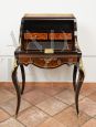 Antique French Napoleon III drop front ladies desk in precious exotic woods