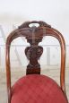 Pair of antique walnut gondola chairs, Italy 19th century