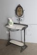 Antique 19th century Tuscan dressing table in iron and Carrara marble