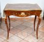 Antique French Napoleon III extendable writing table with inlays