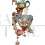 Rezzonico style chandelier in Murano glass in the colors of the Venice Carnival