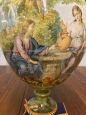 Antique large decorated Ginori vase with subject the Samaritan woman at the well