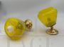 Pair of adjustable wall lights attr. Vistosi in yellow Murano glass