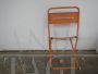 Set of 4 orange iron garden chairs, 1970s