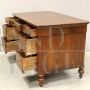 Antique Louis Philippe desk in walnut with large drawers, 19th century Italy