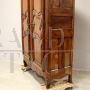 Antique Louis XV wardrobe or cupboard in inlaid walnut, 18th century