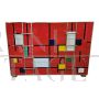 Dresser with four drawers in red multicolored Murano glass           