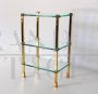 Vintage étagère whatnot or side table in brass and glass