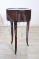 Antique walnut side table with grooves, late 19th century