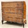 Antique Louis XV chest of drawers with drop-down top in walnut briar, Italy 18th century