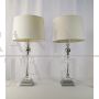 Pair of Murano glass table lamps with fabric lampshade