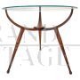 Coffee table in solid walnut and glass in the style of Carlo de Carli, Italy 1950s