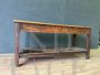 Large antique larch workbench table