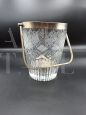 Vintage crystal ice bucket with ice strainer