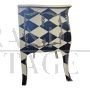 Baroque style chest of drawers with black and white diamonds