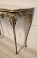 Piedmontese console with mirror in lacquered and gilded wood    