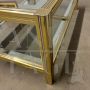 Willy Rizzo 1970s coffee table in glass and golden and chromed metal