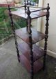 Antique étagère whatnot open bookcase in turned walnut