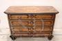 Important baroque chest of drawers in inlaid walnut, Italy 17th century