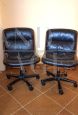 Vintage black leather office armchairs