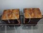 Pair of mirrored art deco bedside tables