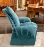 P60 armchair by Vittorio Introini for Saporiti, in petrol blue velvet