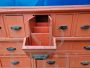 Large orange vintage industrial drawer unit