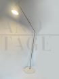 Vintage jointed floor lamp in brass and white marble, Italy 1970