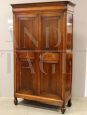 Antique Louis Philippe Capuchin wardrobe or cupboard in walnut, 19th century Italy