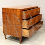 Antique Directoire chest of drawers in inlaid walnut, Italy 18th century