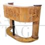 Art Deco line reception desk in birch root